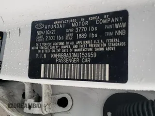 2022 Hyundai Venue SE with VIN KMHRB8A33NU153959, listed as a Copart auction lot 47936435 with 45,873 mi miles and Non Repairable. Bid and sale history available at DreamBid. Image 13.