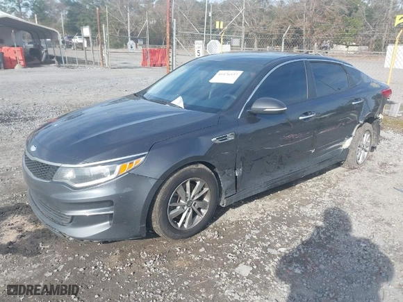 2018 Kia Optima LX with VIN KNAGT4L31J5221854, listed as a IAAI auction lot 41476537 with 114,343 mi miles. Bid and sale history available at carsss.com. Image 2.