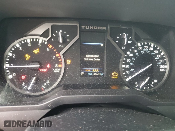 2022 Toyota Tundra 4WD SR5 with VIN 5TFLA5DB0NX055808, listed as a Copart auction lot 44607375 with 41,653 mi miles and Salvage Title. Bid and sale history available at carsss.com. Image 9.