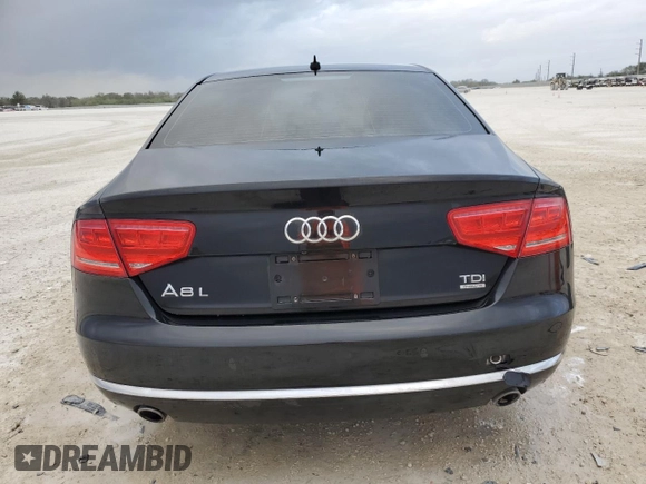 2014 Audi A8 3.0L TDI with VIN WAURMAFD8EN000802, listed as a Copart auction lot 41594755 with 131,171 mi miles and Salvage title. Bid and sale history available at DreamBid. Image 6.