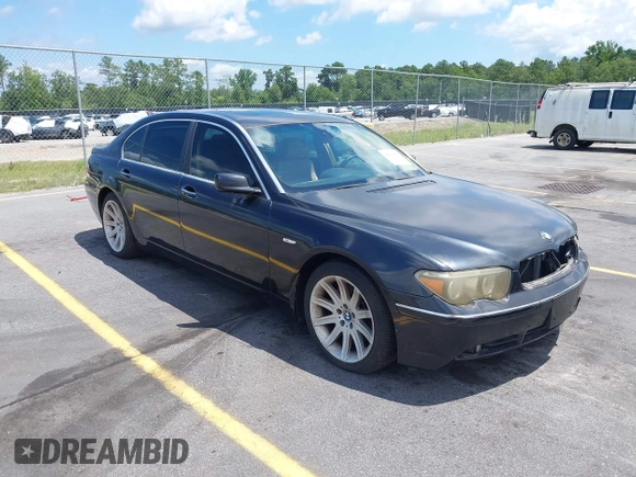 2005 BMW 7 Series 745Li with VIN WBAGN63545DS59212, listed as a IAAI auction lot 42510606 with 124,395 mi miles and . Bid and sale history available at DreamBid. Image 1.