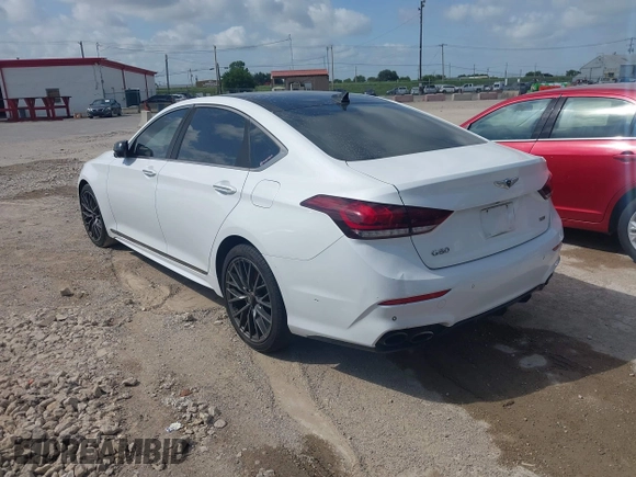 2018 Genesis G80 Sport with VIN KMHGN4JB5JU223891, listed as a IAAI auction lot 42559899 with 156,603 mi miles and . Bid and sale history available at DreamBid. Image 3.