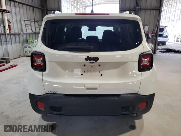 2018 Jeep Renegade Altitude with VIN ZACCJABB0JPH86196, listed as a Copart auction lot 58891575 with Not provided miles and Salvage title. Bid and sale history available at DreamBid. Image 6.