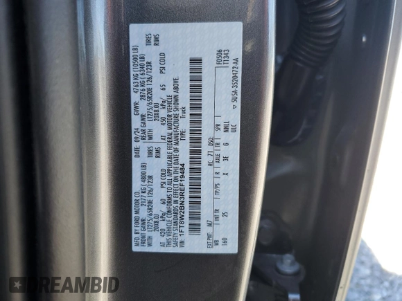 2024 Ford Super Duty F-250 SRW XL with VIN 1FT8W2BN3REF19484, listed as a Copart auction lot 46136895 with 865 mi miles and Salvage Title. Bid and sale history available at carsss.com. Image 13.