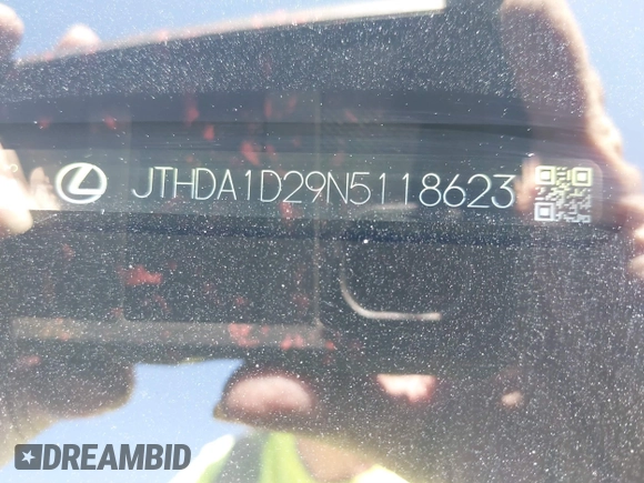 2022 Lexus IS with VIN JTHDA1D29N5118623, listed as a IAAI auction lot 41673973 with 50,292 mi miles. Bid and sale history available at carsss.com. Image 9.