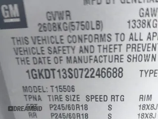 2007 GMC Envoy SLE with VIN 1GKDT13S072246688, listed as a IAAI auction lot 41258265 with 218,001 mi miles. Bid and sale history available at carsss.com. Image 9.