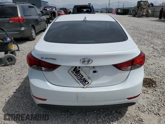 2015 Hyundai Elantra SE with VIN 5NPDH4AEXFH595205, listed as a Copart auction lot 53070235 with 92,000 mi miles and Salvage Title. Bid and sale history available at DreamBid. Image 6.