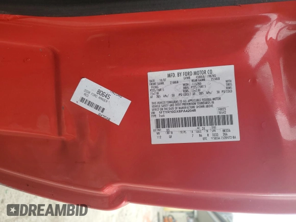2008 Ford Ranger XL z VIN 1FTYR10DX8PA42048, wystawiony jako Copart lot #44995735 z przebiegiem 260 743 mil mil oraz Szkoda całkowita • Salvage title. Historia ofert i sprzedaży dostępna na DreamBid. Obrazek 12.