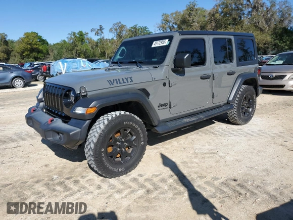 2020 Jeep Wrangler Unlimited Willys with VIN 1C4HJXDN5LW170449, listed as a Copart auction lot 49172955 with 44,073 mi miles and Non repairable. Bid and sale history available at DreamBid. Image 1.