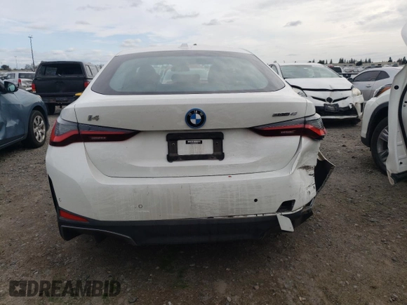 2022 BMW i4 eDrive40 with VIN WBY73AW03NFN11904, listed as a Copart auction lot 46142384 with 15,354 mi miles. Bid and sale history available at carsss.com. Image 6.