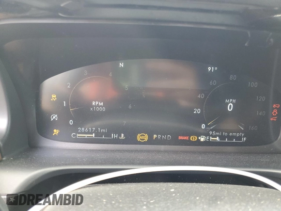 2023 Lincoln Aviator Reserve with VIN 5LM5J7WC0PGL05862, listed as a Copart auction lot 60918995 with 28,617 mi miles and Salvage title. Bid and sale history available at DreamBid. Image 9.