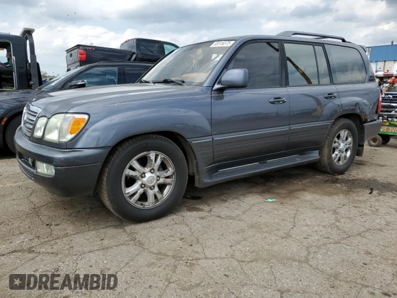 2003 Lexus LX 470 z VIN JTJHT00W733523370, wystawiony jako Copart lot #55516375 z przebiegiem 157 862 mil mil oraz Czysty tytuł • Clean title. Historia ofert i sprzedaży dostępna na DreamBid. Obrazek 1.