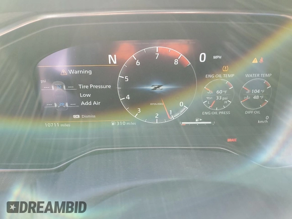 2023 Nissan Z Performance с VIN JN1BZ4BHXPM311269, выставлен на аукционе Copart как лот 75271644 с пробегом 10 711 миль миль и Списание • Salvage title. История ставок и продаж доступна на DreamBid. Изображение 9.