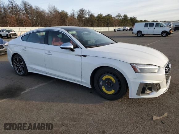 2022 Audi S5 Sportback Premium Plus z VIN WAUC4CF58NA035308, wystawiony jako Copart lot #78783284 z przebiegiem 18 564 mil mil oraz Szkody całkowita. Historia ofert i sprzedaży dostępna na DreamBid. Obrazek 4.