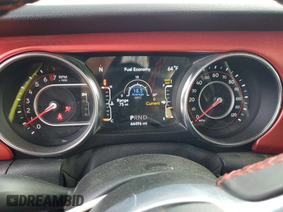 2021 Jeep Wrangler Rubicon with VIN 1C4HJXCG5MW797267, listed as a Copart auction lot 53585825 with 44,496 mi miles and Salvage title. Bid and sale history available at DreamBid. Image 9.
