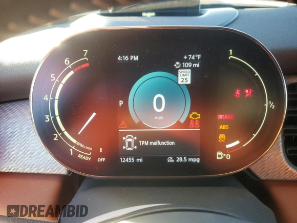 2024 MINI Convertible Cooper S with VIN WMW43DL06R3S05892, listed as a Copart auction lot 83472064 with 12,435 mi miles and Salvage title. Bid and sale history available at DreamBid. Image 9.