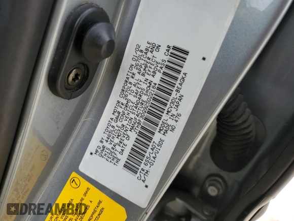 2002 Lexus ES 300 with VIN JTHBF30G925022184, listed as a Copart auction lot 52003545 with 159,943 mi miles and Salvage title. Bid and sale history available at DreamBid. Image 12.
