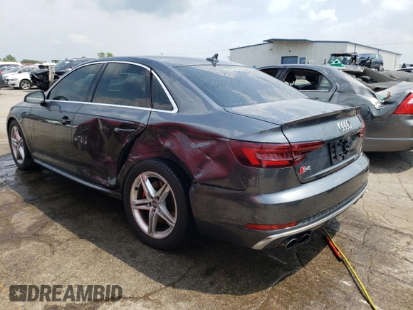2018 Audi S4 Prestige with VIN WAUC4AF49JA069344, listed as a Copart auction lot 63826864 with 38,690 mi miles and Salvage Title. Bid and sale history available at carsss.com. Image 2.