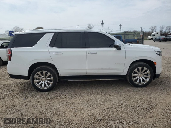 2023 Chevrolet Tahoe Premier with VIN 1GNSKSKD0PR217513, listed as a Copart auction lot 54702845 with 55,424 mi miles and Salvage title. Bid and sale history available at DreamBid. Image 13.