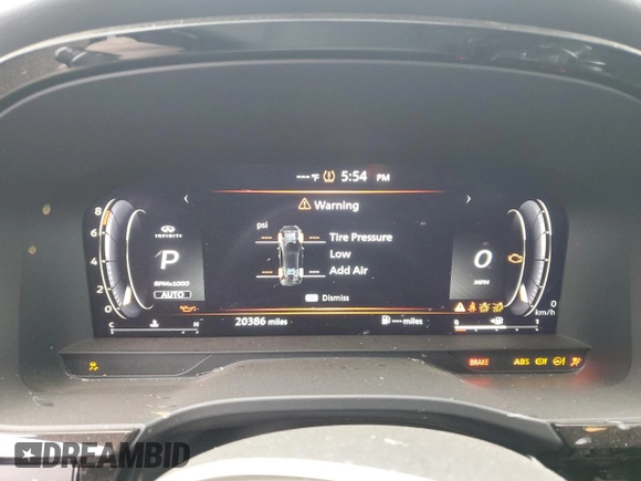 2023 Infiniti QX60 Sensory with VIN 5N1DL1GS5PC353778, listed as a Copart auction lot 50277475 with 20,386 mi miles and Salvage title. Bid and sale history available at DreamBid. Image 9.