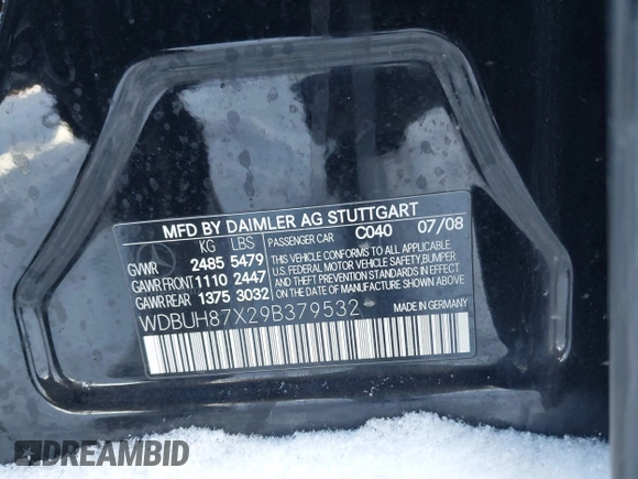 2009 Mercedes-Benz E 350 with VIN WDBUH87X29B379532, listed as a IAAI auction lot 41365711 with Not Provided miles and . Bid and sale history available at DreamBid. Image 9.