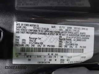 2013 Ford Focus SE with VIN 1FADP3F23DL242069, listed as a IAAI auction lot 41781817 with 265,630 mi miles. Bid and sale history available at carsss.com. Image 9.
