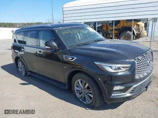 2018 Infiniti QX80 with VIN JN8AZ2NF7J9663781, listed as a IAAI auction lot 41685502 with 112,876 mi miles. Bid and sale history available at carsss.com. Image 1.
