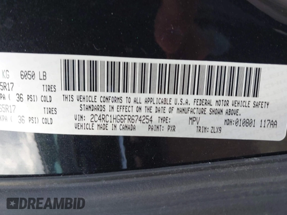 2015 Chrysler Town & Country S with VIN 2C4RC1HG6FR674254, listed as a IAAI auction lot 41199889 with 132,598 mi miles and . Bid and sale history available at DreamBid. Image 9.