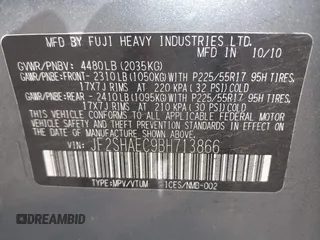 2011 Subaru Forester X Limited with VIN JF2SHAEC9BH713866, listed as a IAAI auction lot 42114557 with 148,404 mi miles and . Bid and sale history available at DreamBid. Image 9.