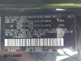 2023 Lexus RX 350 with VIN 2T2BAMBAXPC021856, listed as a IAAI auction lot 42790798 with 36,438 mi miles and . Bid and sale history available at DreamBid. Image 9.