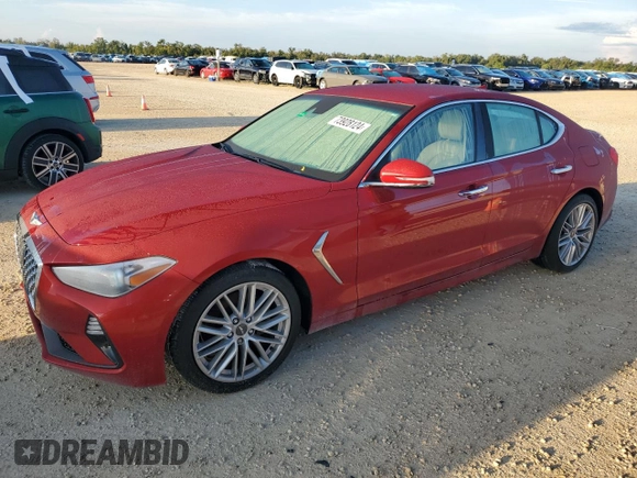 2021 Genesis G70 2.0T with VIN KMTG64LA9MU078432, listed as a Copart auction lot 73928124 with 22,301 mi miles and Non Repairable. Bid and sale history available at carsss.com. Image 1.