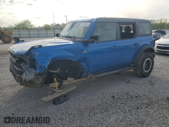 2023 Ford Bronco with VIN 1FMEE5DP3PLC10866, listed as a Copart auction lot 54316255 with 24,205 mi miles and Salvage title. Bid and sale history available at DreamBid. Image 1.
