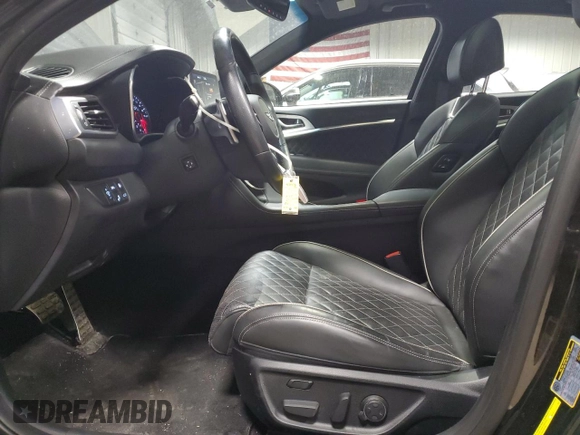 2019 Genesis G70 Advanced with VIN KMTG34LE9KU025478, listed as a Copart auction lot 49776525 with 57,583 mi miles and Salvage title. Bid and sale history available at DreamBid. Image 7.