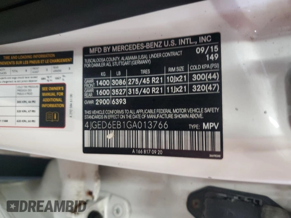 2016 Mercedes-Benz GLE 450 AMG with VIN 4JGED6EB1GA013766, listed as a Copart auction lot 64547875 with 167,682 mi miles and Clean title. Bid and sale history available at DreamBid. Image 13.