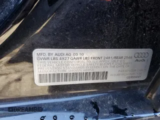 2010 Audi A4 2.0T Premium with VIN WAUBFAFL6AN057934, listed as a Copart auction lot 84680344 with 0 mi miles and Salvage Title. Bid and sale history available at carsss.com. Image 12.