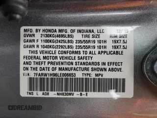 2020 Honda CR-V Touring z VIN 7FARW1H96LE006653, wystawiony jako Copart lot #57167475 z przebiegiem 49 286 mil mil oraz Szkoda całkowita • Salvage title. Historia ofert i sprzedaży dostępna na DreamBid. Obrazek 14.