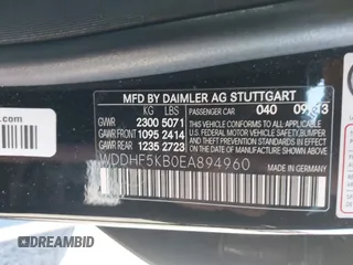 2014 Mercedes-Benz E 350 Sport z VIN WDDHF5KB0EA894960, wystawiony jako IAAI lot #41962833 z przebiegiem 157 672 mil mil oraz . Historia ofert i sprzedaży dostępna na DreamBid. Obrazek 9.