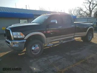 2011 Ram 3500 Laramie Longhorn Edition with VIN 3D73Y4CL6BG555901, listed as a Copart auction lot 82007273 with 160,514 mi miles and Salvage Title. Bid and sale history available at carsss.com. Image 1.