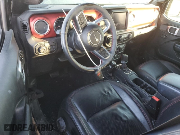 2021 Jeep Wrangler Unlimited Rubicon with VIN 1C4HJXFN4MW517400, listed as a Copart auction lot 44439525 with 31,874 mi miles and Salvage Title. Bid and sale history available at DreamBid. Image 8.