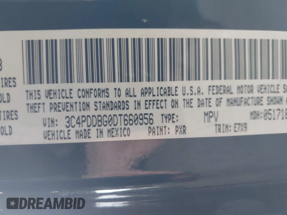 2013 Dodge Journey SXT with VIN 3C4PDDBG0DT660956, listed as a IAAI auction lot 41593385 with 196,021 mi miles and . Bid and sale history available at DreamBid. Image 9.