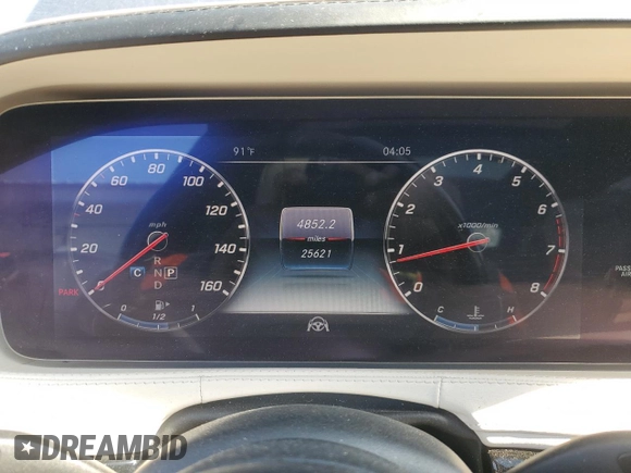 2019 Mercedes-Benz S 560 z VIN WDDUG8DBXKA450717, wystawiony jako Copart lot #53989545 z przebiegiem 25 621 mil mil oraz Szkoda całkowita • Salvage title. Historia ofert i sprzedaży dostępna na DreamBid. Obrazek 9.