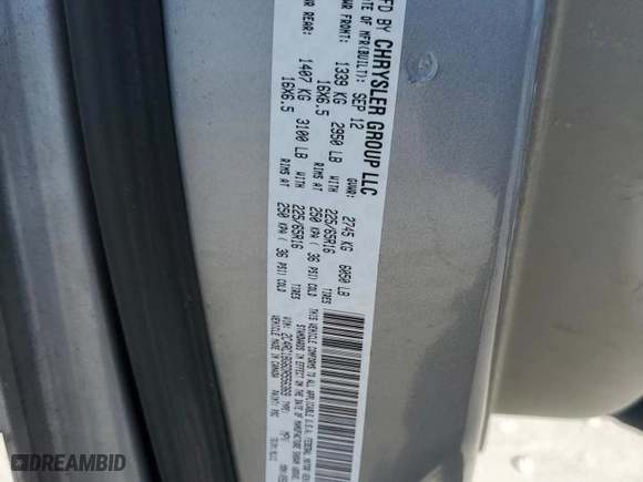 2013 Chrysler Town & Country Touring with VIN 2C4RC1BG6DR556369, listed as a Copart auction lot 48844265 with 245,691 mi miles and Clean Title. Bid and sale history available at carsss.com. Image 13.