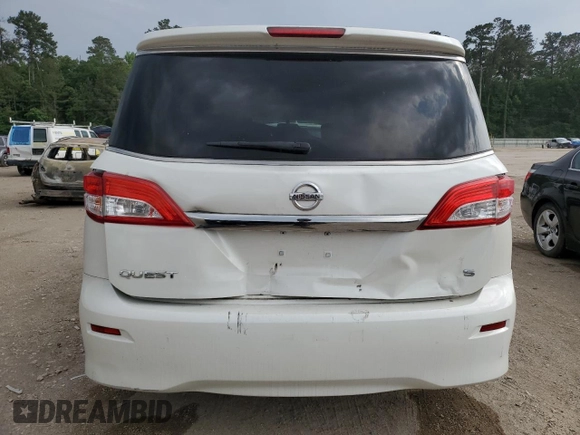 2012 Nissan Quest SL with VIN JN8AE2KP7C9038261, listed as a Copart auction lot 54002565 with 0 mi miles and Salvage Title. Bid and sale history available at carsss.com. Image 6.