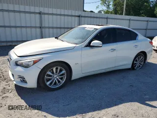 2017 Infiniti Q50 Premium with VIN JN1EV7AP4HM738869, listed as a Copart auction lot 55813535 with 115,702 mi miles and Salvage title. Bid and sale history available at DreamBid. Image 1.