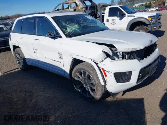 2023 Jeep Grand Cherokee Overland with VIN 1C4RJHDG3PC508742, listed as a IAAI auction lot 41250518 with 23,035 mi miles and . Bid and sale history available at DreamBid. Image 1.