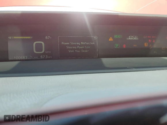 2020 Toyota Prius L Eco with VIN JTDKARFU2L3109549, listed as a Copart auction lot 52815255 with 100,683 mi miles and Salvage Title. Bid and sale history available at DreamBid. Image 9.