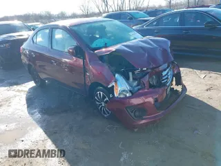 2018 Mitsubishi Mirage G4 ES with VIN ML32F3FJXJHF14343, listed as a IAAI auction lot 41847739 with 95,302 mi miles. Bid and sale history available at carsss.com. Image 1.