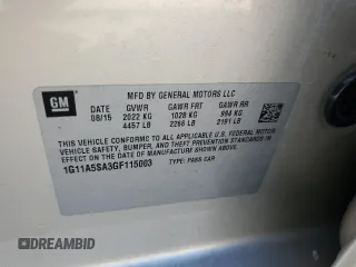 2016 Chevrolet Malibu Limited LS with VIN 1G11A5SA3GF115003, listed as a Copart auction lot 71563284 with 204,012 mi miles and Salvage Title. Bid and sale history available at carsss.com. Image 13.