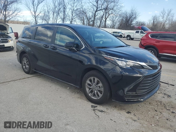 2024 Toyota Sienna LE with VIN 5TDKSKFC0RS114798, listed as a Copart auction lot 48045455 with 26,350 mi miles and Salvage Title. Bid and sale history available at carsss.com. Image 4.