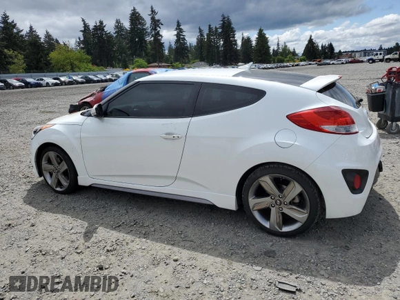 2013 Hyundai Veloster Turbo z VIN KMHTC6AE2DU163017, wystawiony jako Copart lot #56804365 z przebiegiem 105 325 mil mil oraz Czysty tytuł • Clean title. Historia ofert i sprzedaży dostępna na DreamBid. Obrazek 2.